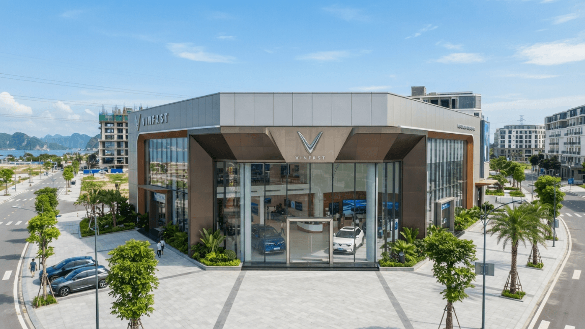 Mặt tiền showroom VinFast Hạ Long Xanh